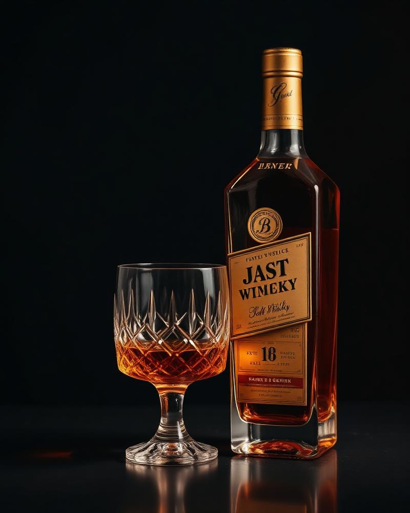 Premium whiskey and scotch bottle selection